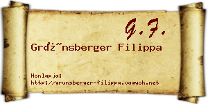 Grünsberger Filippa névjegykártya